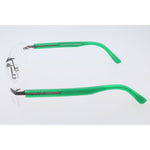 Side view of Porsche Design Bicolor Metal Frames in dark gray with green temples, model P8233F, metal material, size 60/16/135mm