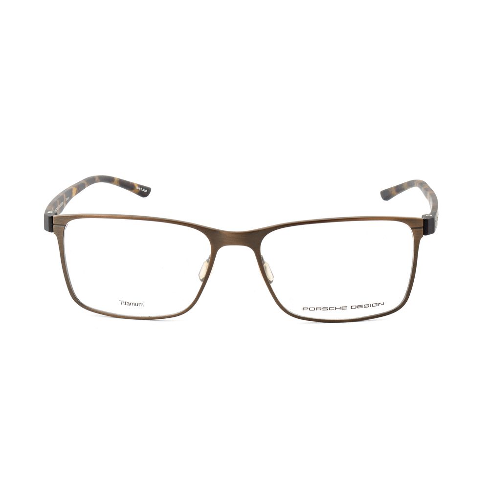 Porsche Design Gold Titanium Frames featuring 57/16/145 mm measurements for men, stylish eyewear made in Japan.