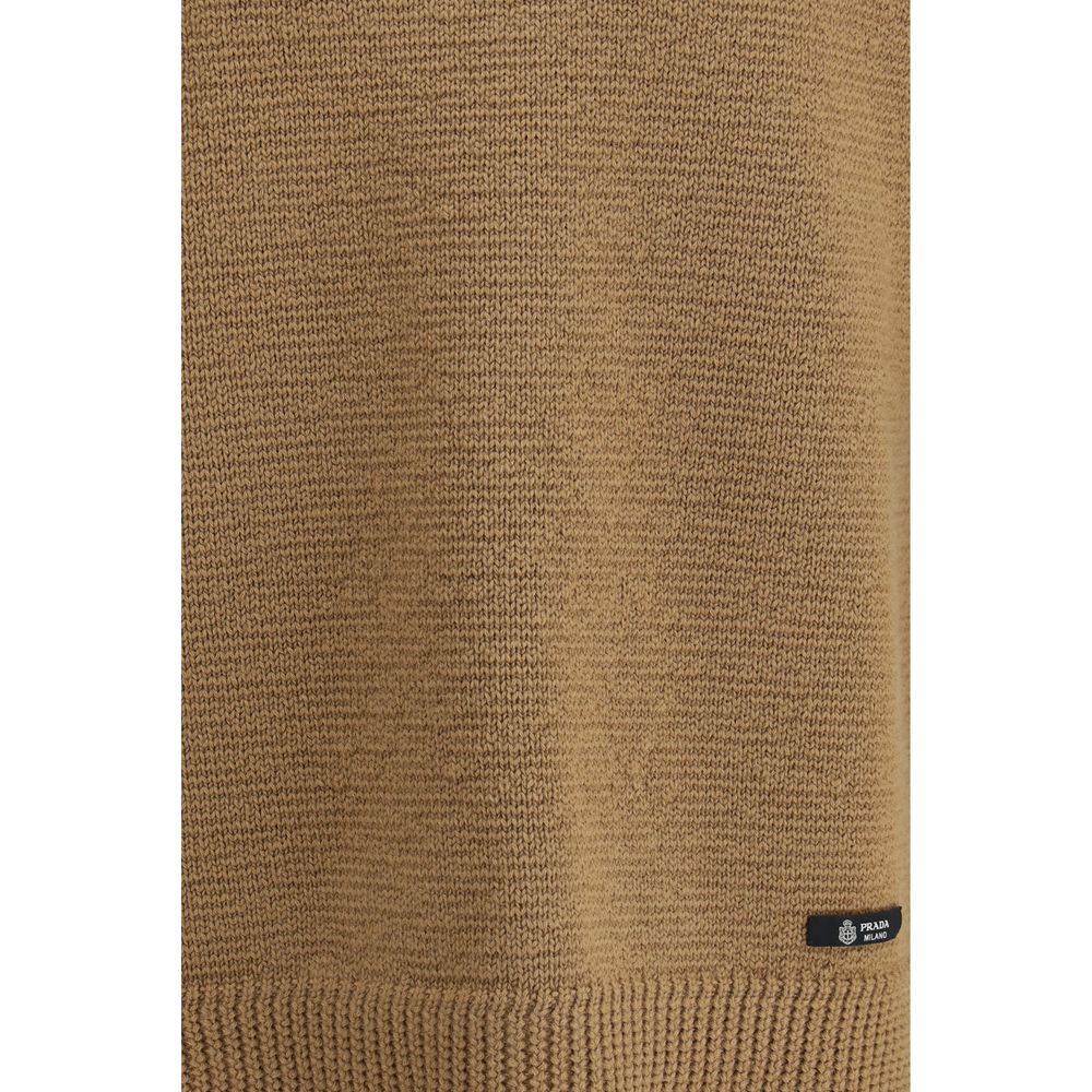 Prada Beige Wool Sweatshirt 1728,72470364320,Beige,Clothing,IT50 | L,IT52 | XL,Men,New with tags,Prada,Sweaters - Clothing,Sweatshirts - Sweaters - Clothing
