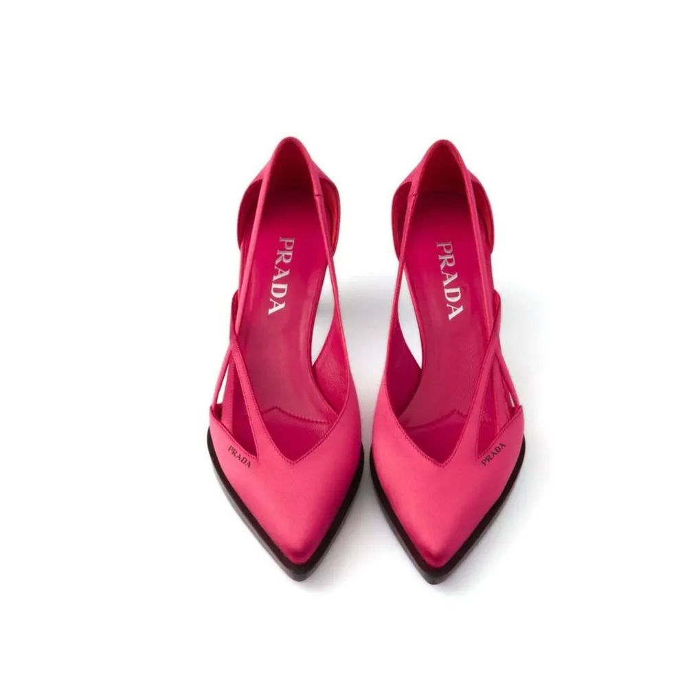 Prada Multicolor Silk Mid Heel Pumps