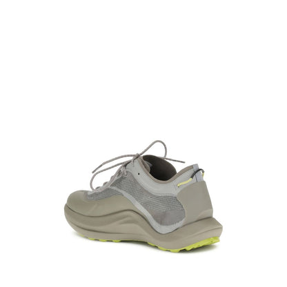 Rear view of ROA Gray Polyester Athletic Sneakers with Vibram Traction Lug sole and ProWave Jacquard nylon upper.