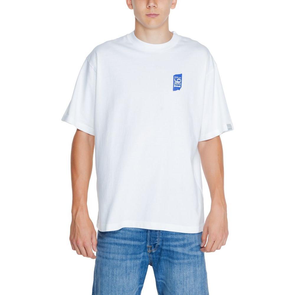 Replay White Cotton T-Shirt RE-14825200008-IT48 | L