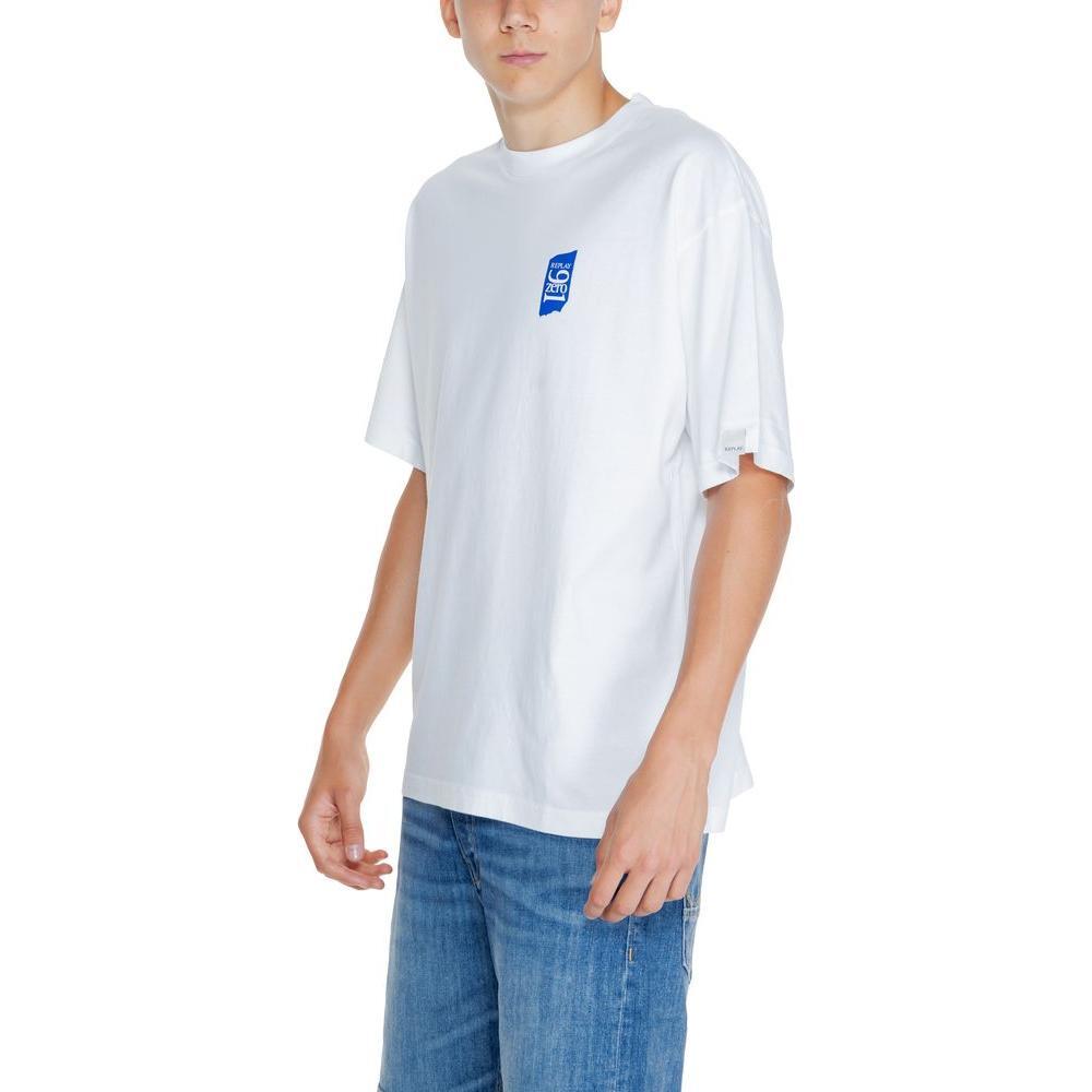 Replay White Cotton T-Shirt RE-14825200008-IT48 | L