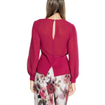 Rinascimento Bordeaux Polyester Blouse, women's fall/winter collection, 100% polyester, back view with stylish design