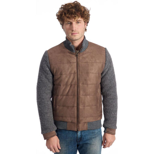 Roberto Pepe Luxury Brown Wool Men Jacket RO-24687-IT48 | M
