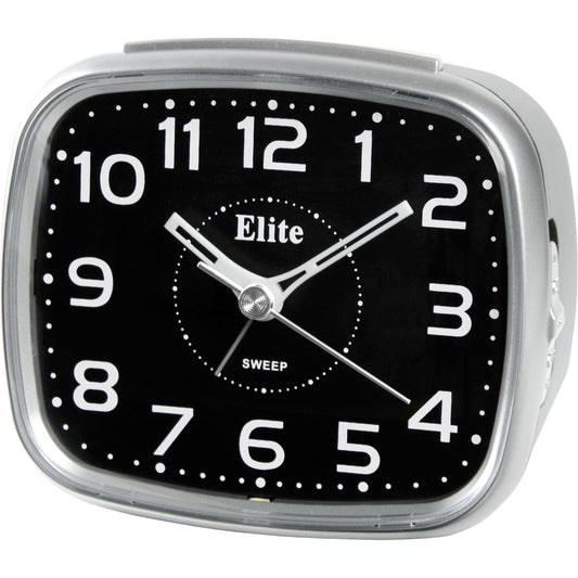 ELITE Sveglia silent con luce LED e snooze - ARGENTO - Silent alarm clock with LED light and snooze - SILVER