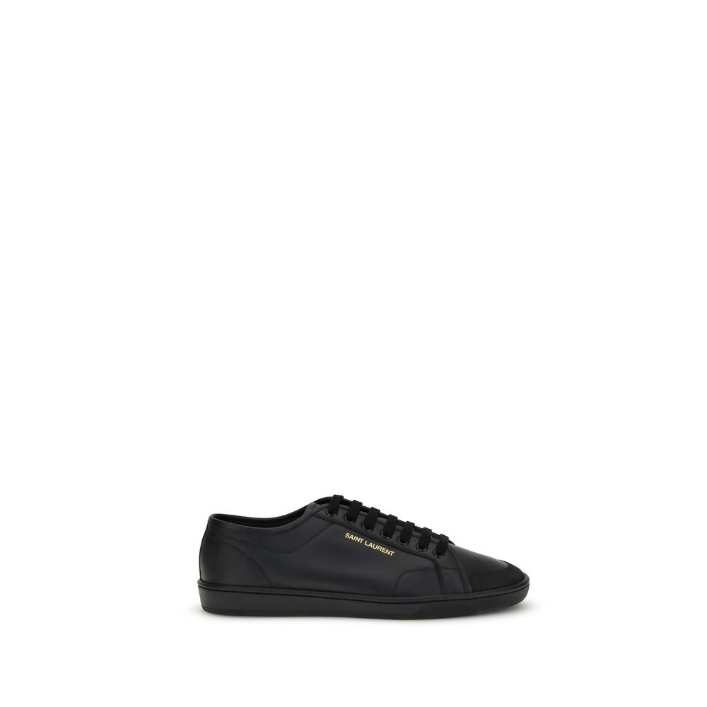Saint Laurent Black Calf Leather Bos Taurus Low Top Sneakers