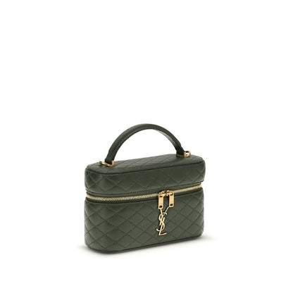 Saint Laurent Green Calf Leather Bos Taurus Handbag with YSL logo and quilted finish