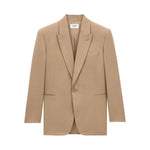 Saint Laurent Jackets Beige single-breasted wool jacket with front button fastening and welt pockets.
