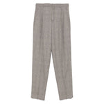 Light brown wool Saint Laurent trousers with concealed front fastening, side and rear pockets, and belt loops.