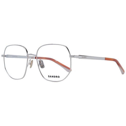 Sandro Gold Women Glasses Frame with metal full-rim round style, size 54-17-135, includes branded case.