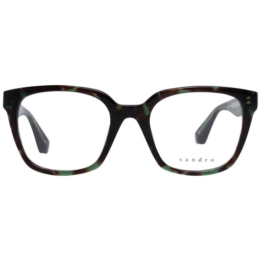 Sandro Multicolor Women Glasses Frame, full-rim trapezium style, plastic material, branded case, size 50-19-140, demo lenses.