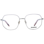 Sandro Pink Women Glasses Frame, rose metal full-rim style with demo lenses, includes branded case, size 54-17-135, round design.