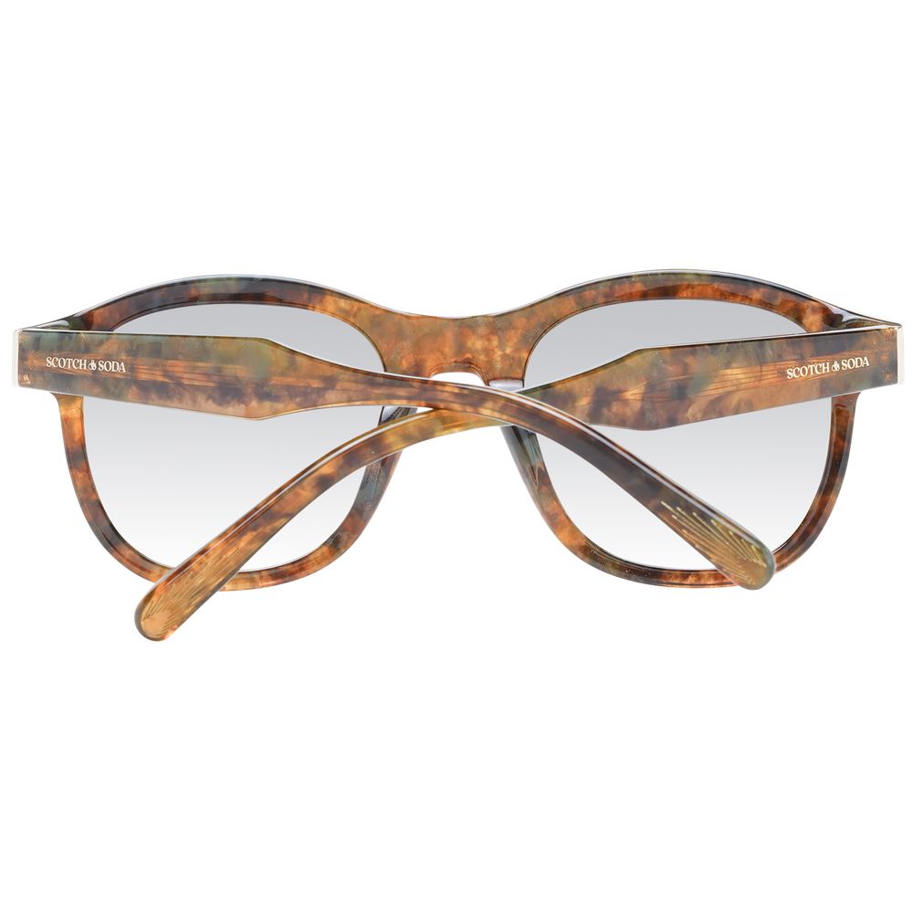 Scotch & Soda Brown Men Sunglass with acetate frame, green gradient lenses, and full-rim design, providing 100% UVA/UVB protection.