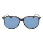 Scotch & Soda Gray Men Sunglass with grey frame, blue plastic lenses, square style, full-rim; 56-16-145 size, 100% UVA & UVB protection.