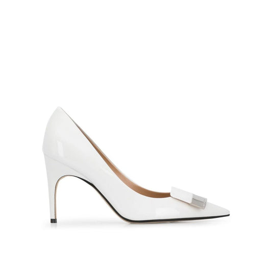 Sergio Rossi White Calfskin High Heel Pumps