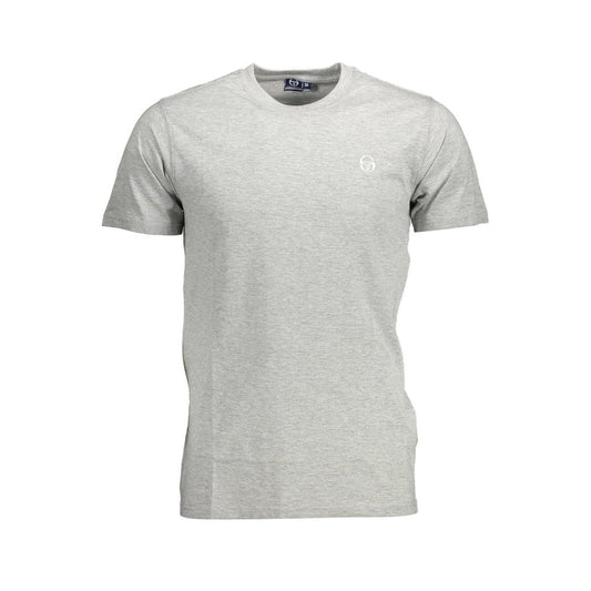 Sergio Tacchini Brown Cotton Men T-Shirt with crew neck and logo embroidery, perfect for a stylish and comfortable fit.