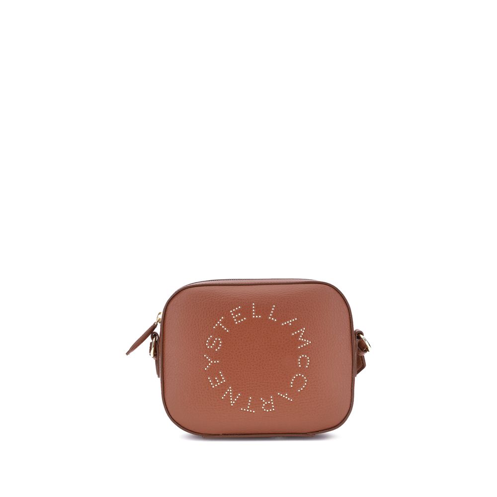 Stella McCartney Faux leather Shoulder Bag with monogram, adjustable strap, and zip closure. Elegant and sustainable fashion accessory.