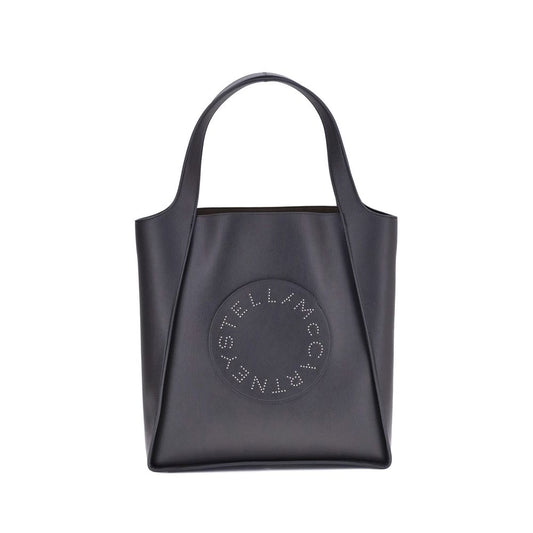 Stella McCartney Logo Tote Bag with iconic studded logo and flat handles, showcasing a sustainable and contemporary design.