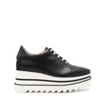Stella McCartney Sneakers Black Elyse Eco Alter low-top with platform, high wedge heel, and square toe design.