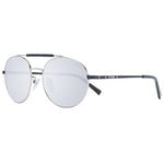 Sting Gray Men Sunglass, grey metal full-rim aviator style with mirrored plastic lenses, branded case included.