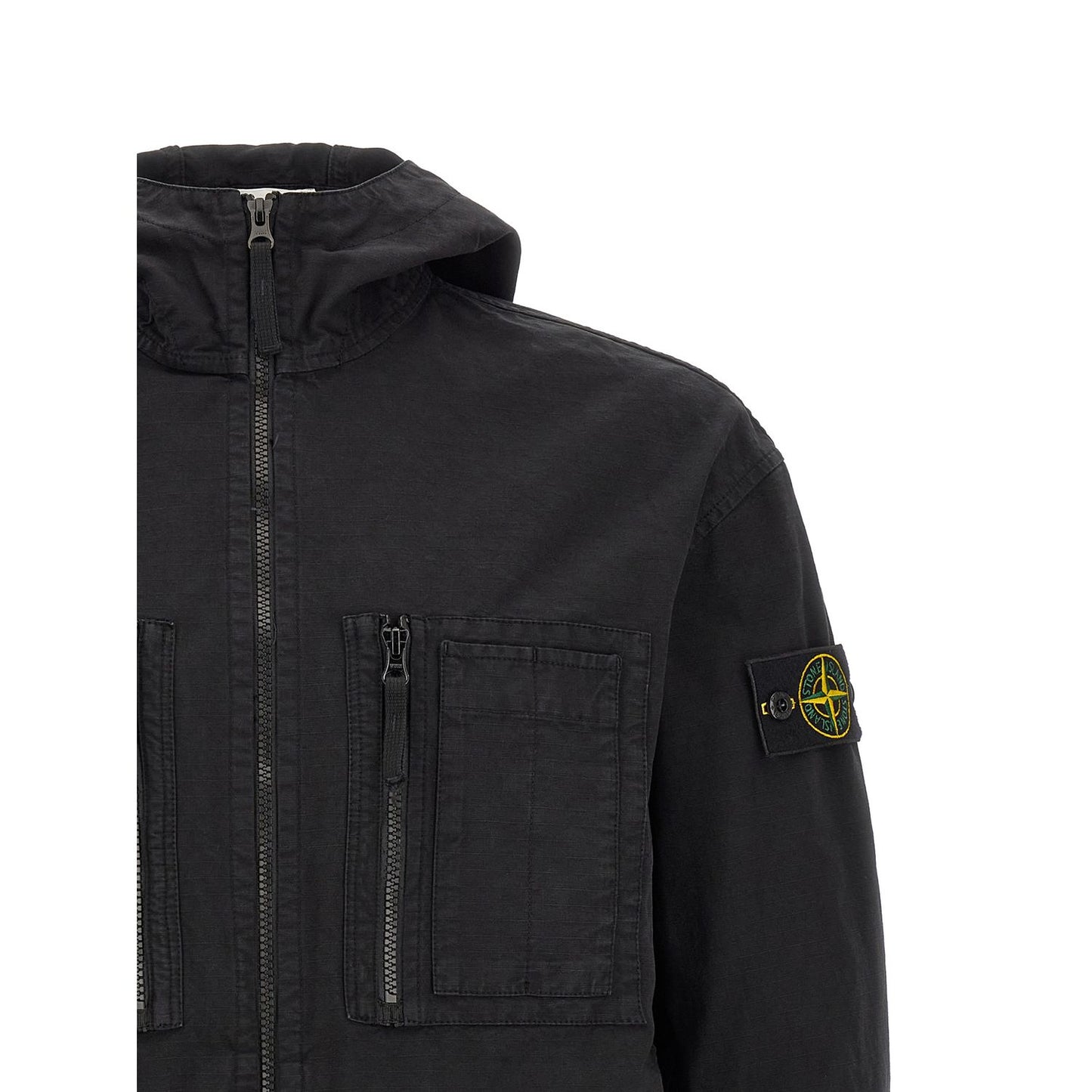 Stone Island Black Cotton Shell Jacket
