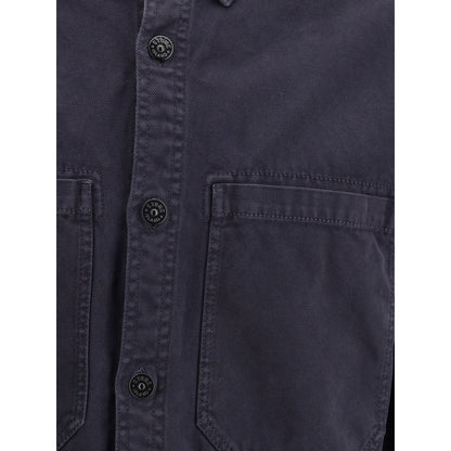 Stone Island Blue Cotton Dress Shirt