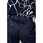 Back view of Street One Blue Viscose Pant showcasing modern high-waist design and elegant tailoring, perfect for a stylish casual look.