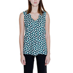 Street One Green Viscose Tank Top for women, spring/summer collection, 100% viscose, stylish geometric pattern.