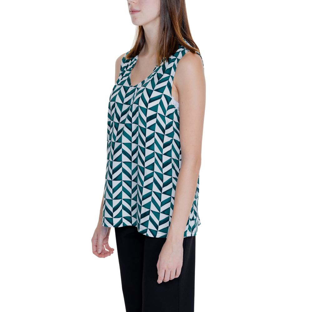 Street One Green Viscose Tank Top for women, part of the Spring/Summer collection, made from 100% viscose, featuring a stylish pattern.