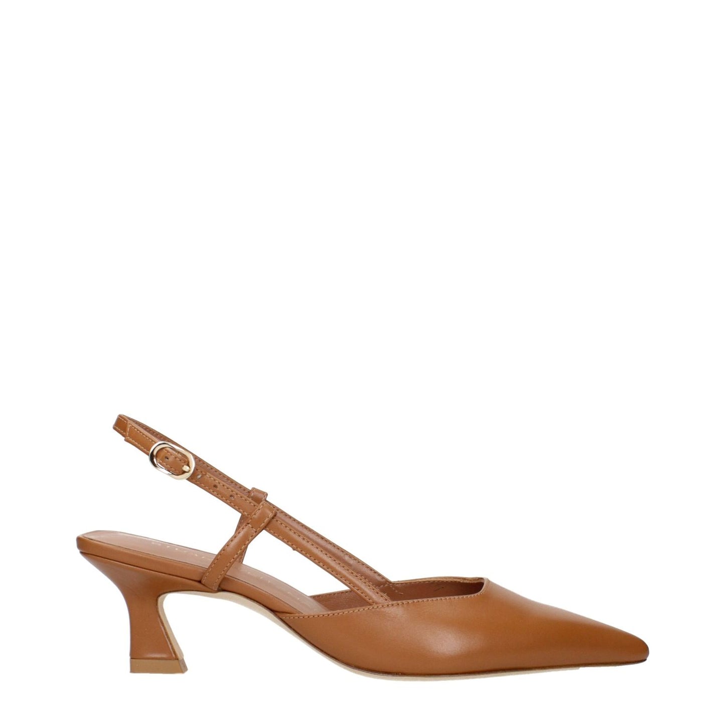 Stuart Weitzman Brown Leather Mid Heel Pumps - VINNIE50SMOSJ434HAZEL, code F84399 sandals