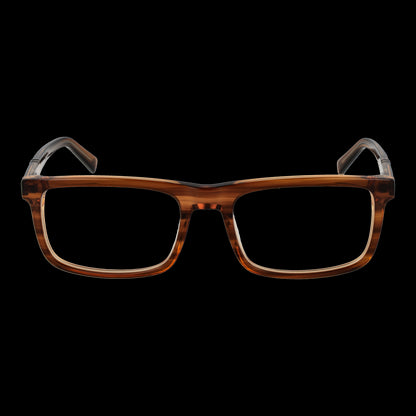 Front view of TIMBERLAND MOD. TB50023 55048 eyeglasses for gent, featuring a stylish brown frame.