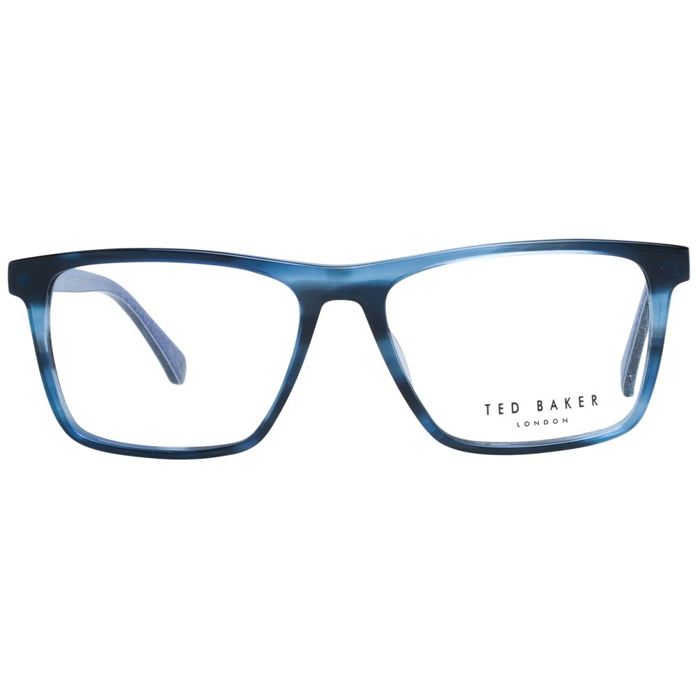 Ted Baker Blue Men Glasses Frame in full-rim rectangular acetate with demo lenses.