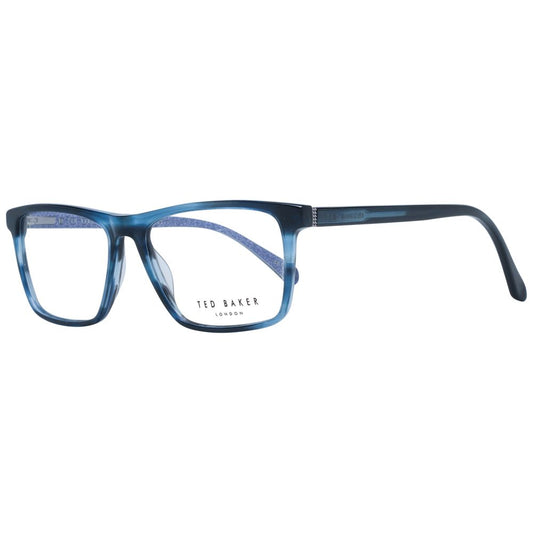 Ted Baker Blue Men Glasses Frame, full-rim square with blue plastic frame, 53-20-140 size, includes branded case, demo lenses.