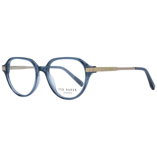 Ted Baker Gray Women Glasses Frame, full-rim round metal design in grey with demo lenses, branded case included.