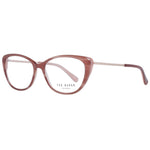 Ted Baker Pink Women Glasses Frame in rose acetate with full-rim cat eye style, demo lenses, 51-15-140 dimensions.