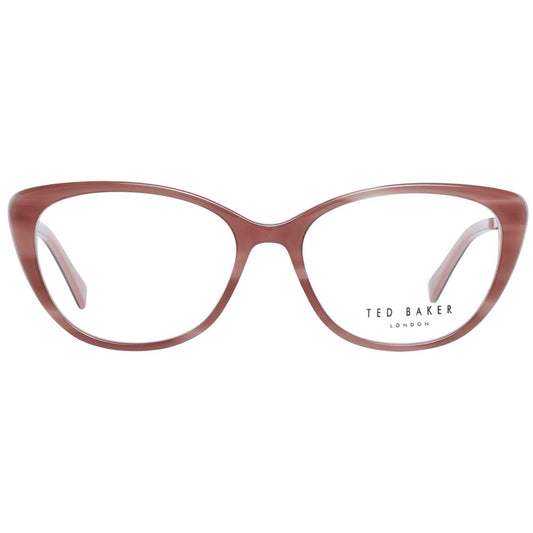 Ted Baker Pink Women Glasses Frame in rose acetate with cat-eye style and full-rim design. Includes case, size 51-15-140.