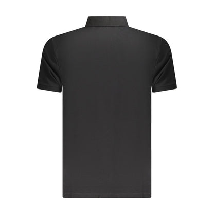Back view of Timberland Black Cotton Men Polo Shirt, slim-fit design with two-button placket, 100% premium cotton for a sophisticated look.