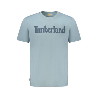 Timberland Light Blue Organic Cotton Men T-Shirt with logo design