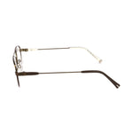 Side view of Tod's Bronze Metal Frames, model TO5006036, dark bronze color with measurements 52/17/140 mm for lens, bridge, and temple.