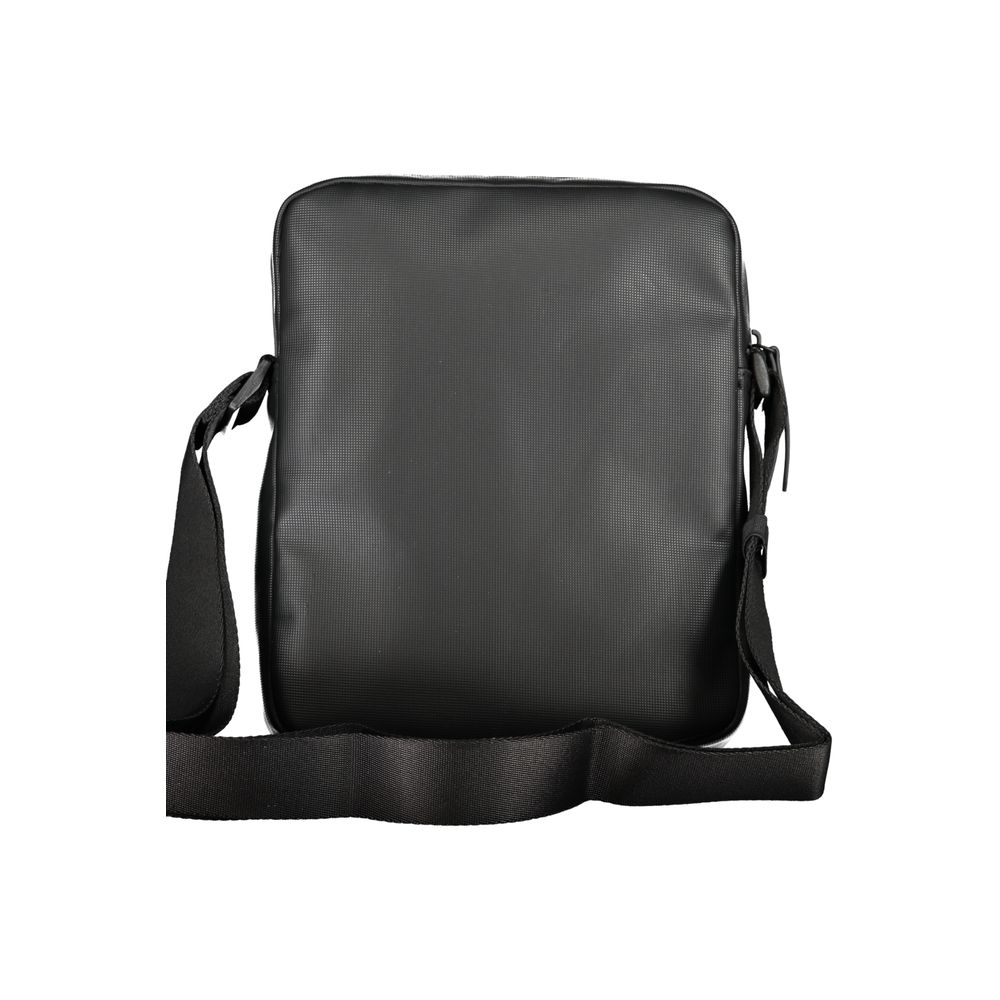 Tommy Hilfiger Black Polyethylene Shoulder Bag with adjustable strap, zip closure, external and internal pockets, and logo.