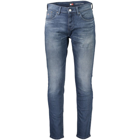 Tommy Hilfiger Blue Cotton Men Jeans - Slim Tapered Fit with Iconic Logo