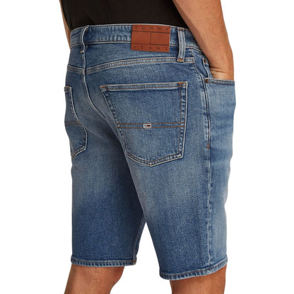 Back view of Tommy Hilfiger Jeans Blue Recycled Cotton Bermuda Shorts
