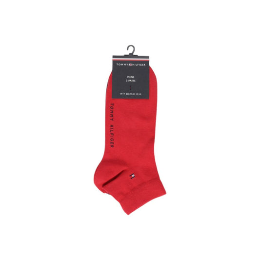 Tommy Hilfiger Red Cotton Socks with logo embroidery, ideal for comfort and style