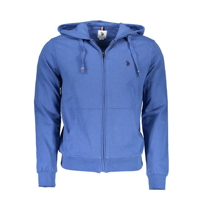 U.S. POLO ASSN. Blue Cotton Men Sweater with hood and logo
