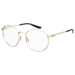 Under Armour Gold Metal Frames with 52/19/140 mm dimensions, golden color, unisex style, and metal material.