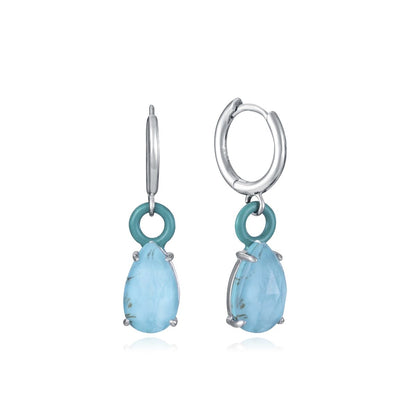 VICEROY JEWELS Mod. 13196E000-93 silver earrings with blue quartz stones, designed for ladies, featuring multifunctional style in official box.