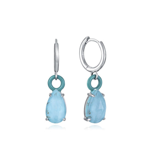 VICEROY JEWELS Mod. 13196E000-93 silver earrings with blue quartz stones, designed for ladies, featuring multifunctional style in official box.