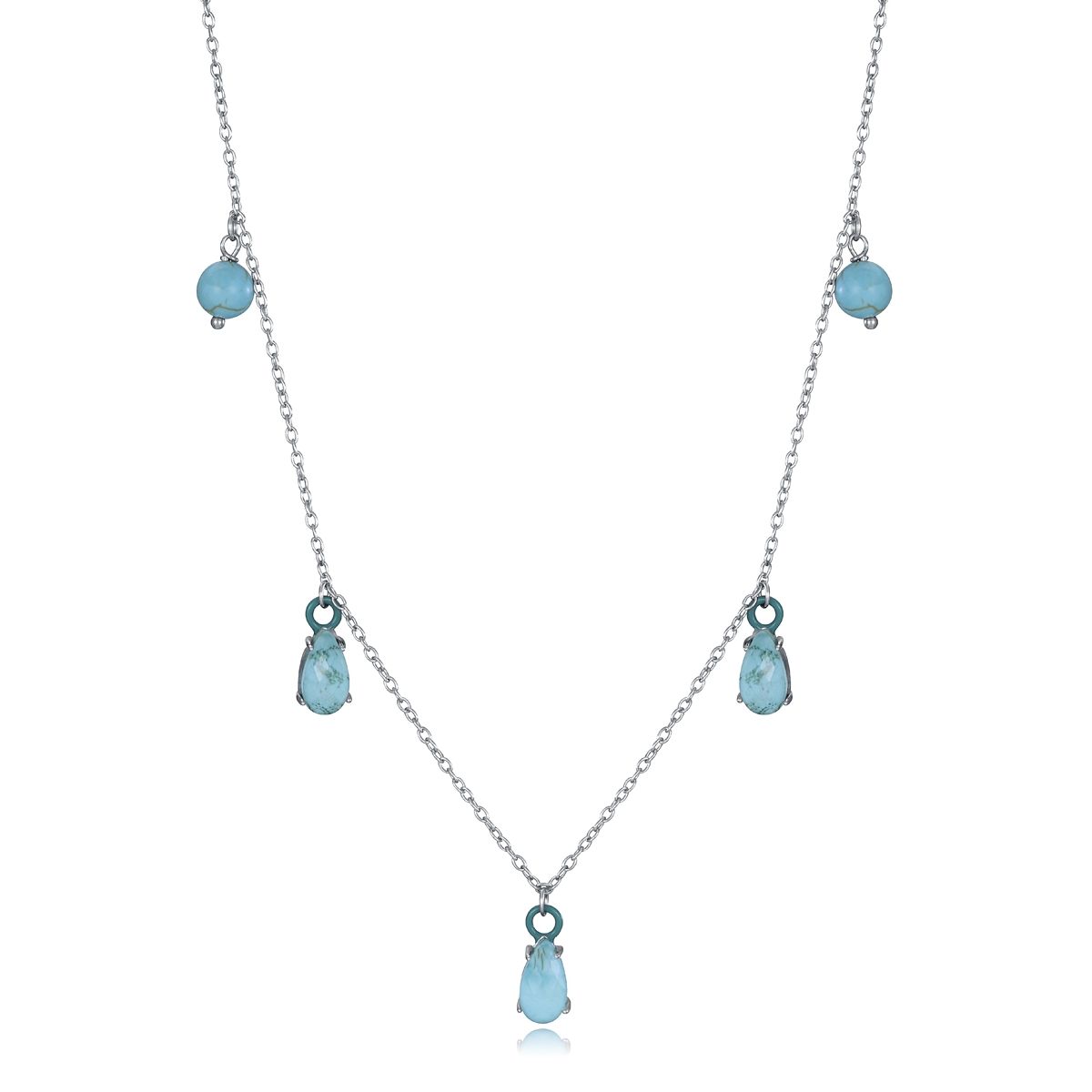 VICEROY JEWELS Mod. 13197C000-93 silver necklace with blue gemstones, designed for ladies, multifunction, water resistant, in official box.