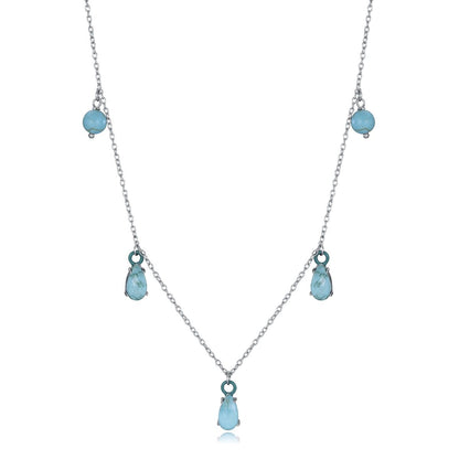 VICEROY JEWELS Mod. 13197C000-93 silver necklace with blue gemstones, designed for ladies, multifunction, water resistant, in official box.